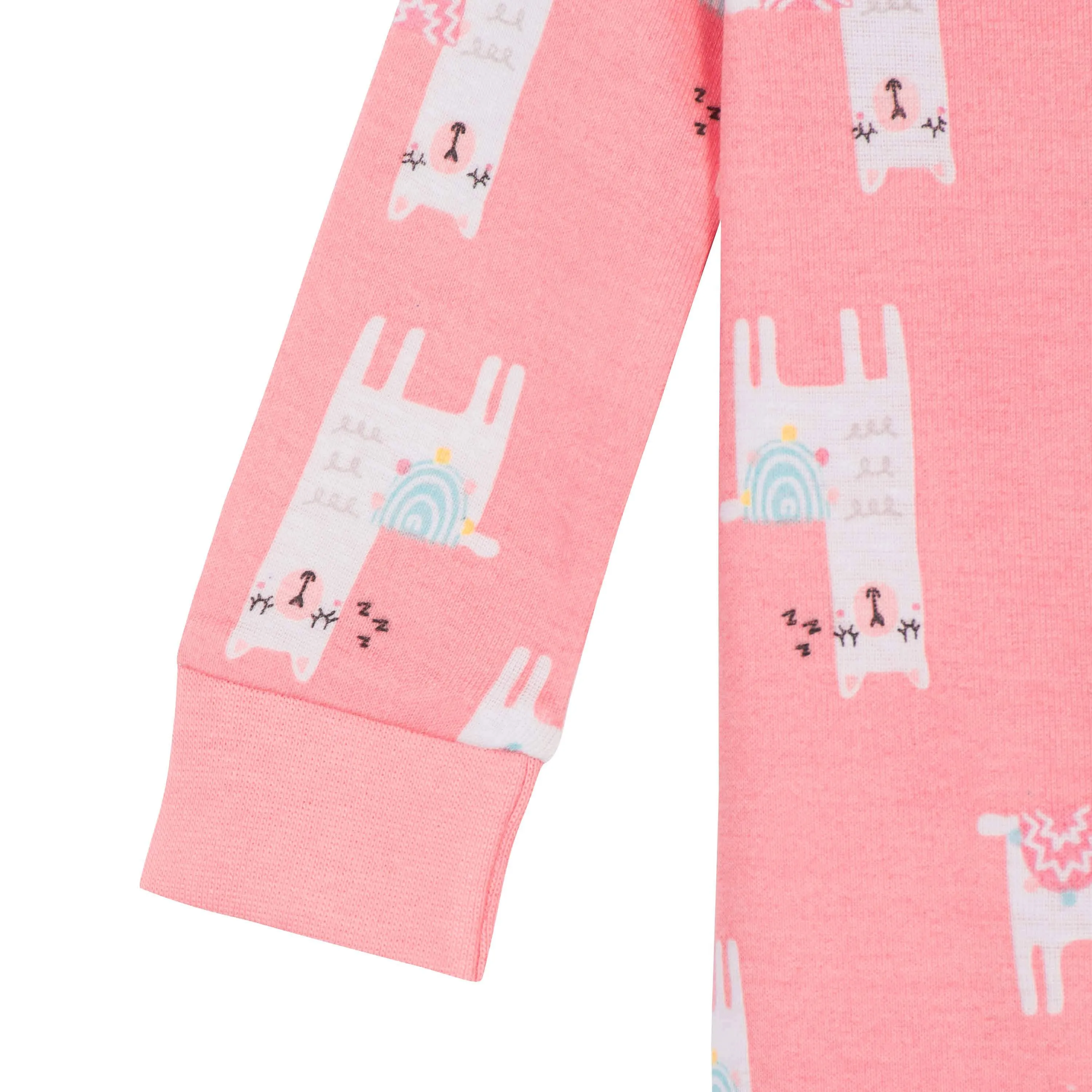 2-Pack Baby & Toddler Girls Llama Snug Fit Footed Cotton Pajamas