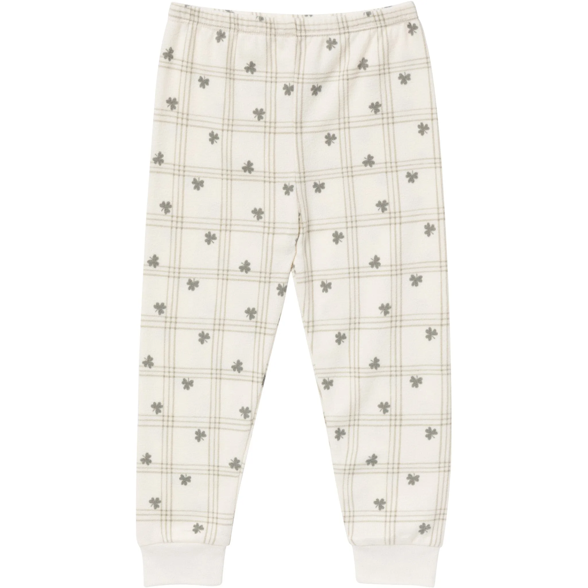 2-Piece Infant & Toddler Neutral Ivory Shamrock Snug Fitting Pajamas Set