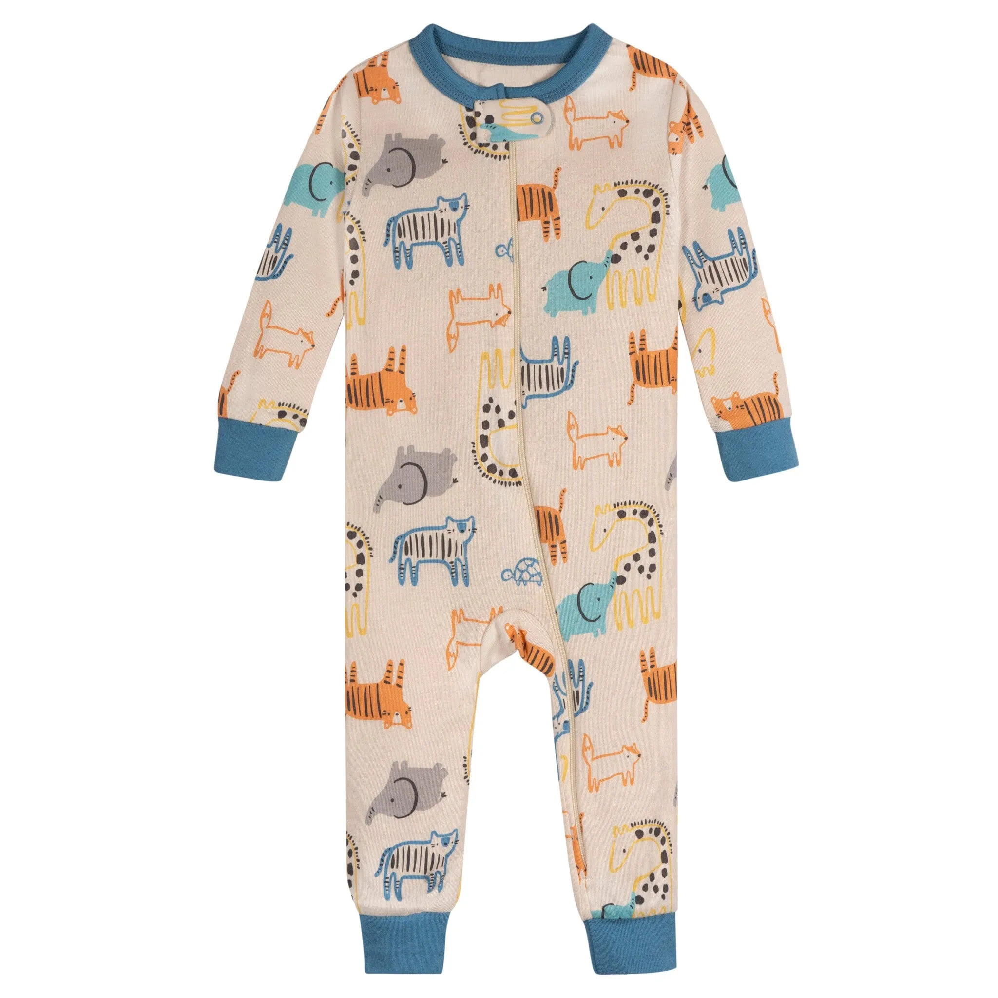 3-Pack Baby Boys Safari Snug Fit Footless Pajamas