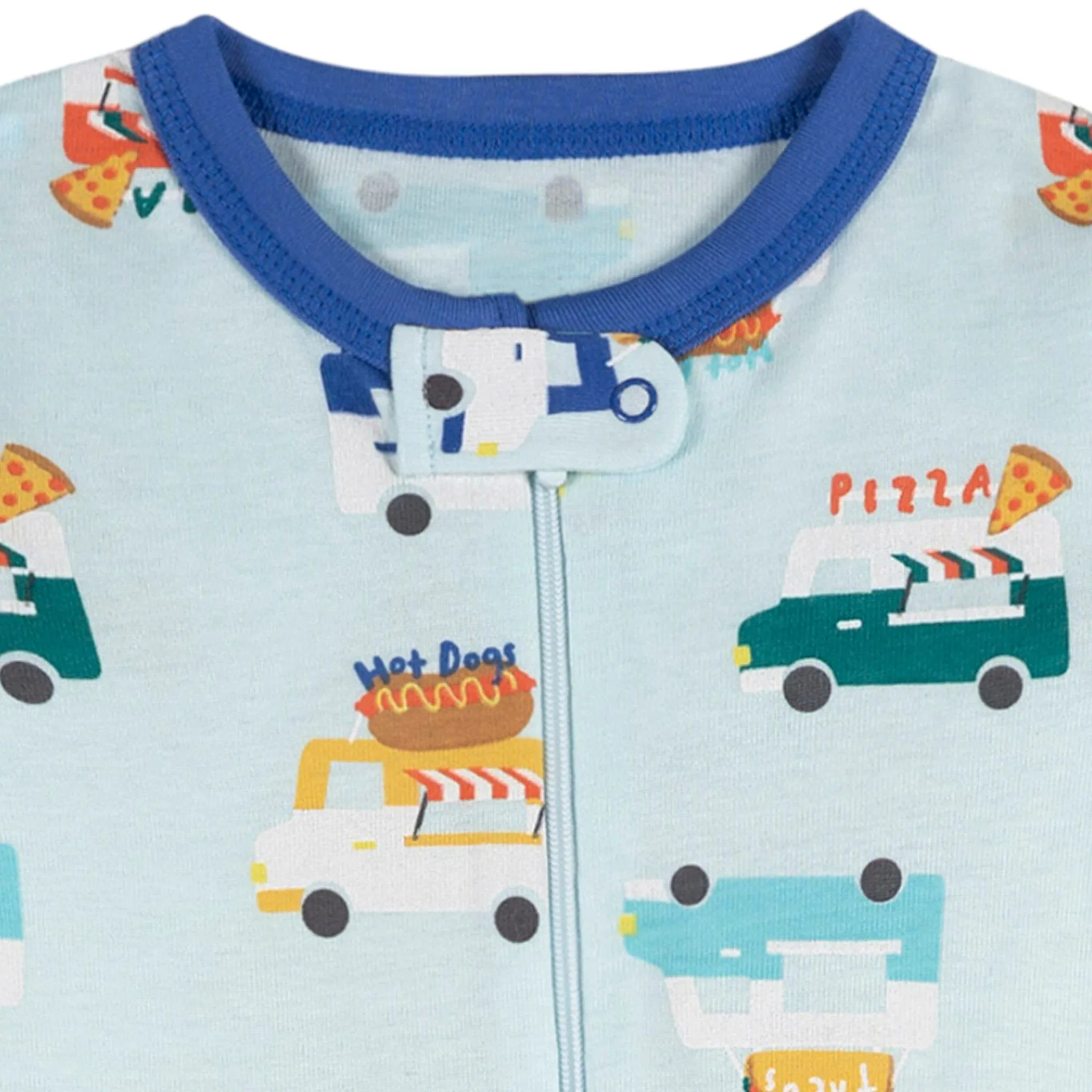 4-Pack Baby Boys Snack Truck Snug Fit Footed Pajamas