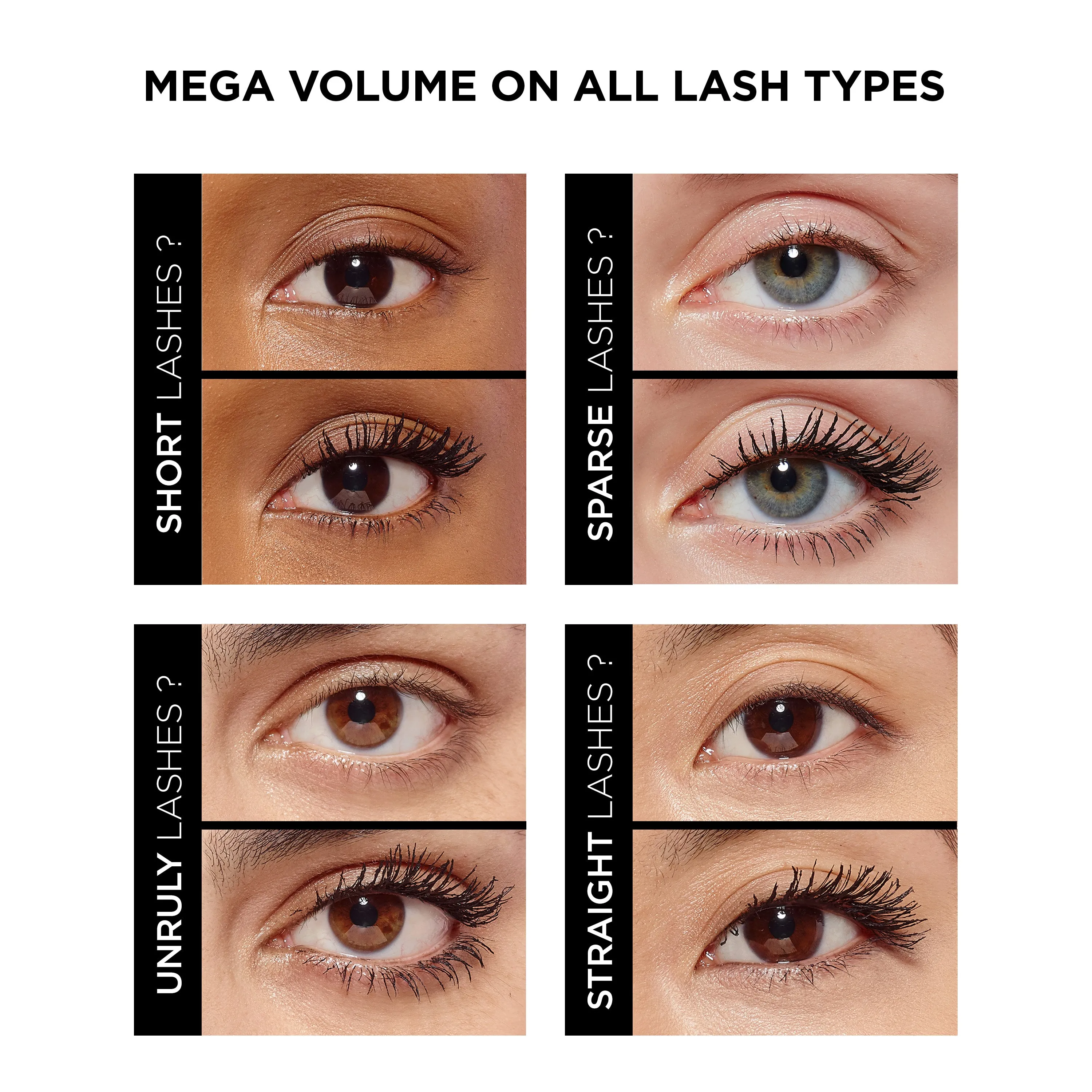 Air Volume Mega Mascara Washable, Air Whipped Formula Lasting Up To 24H- Lightweight