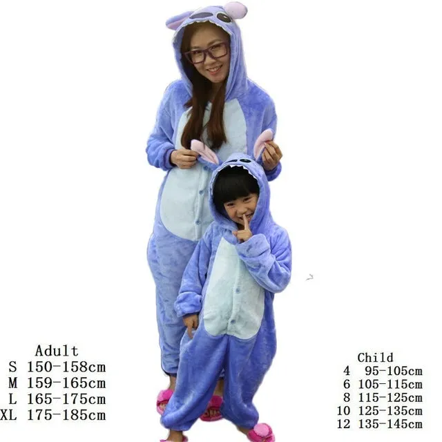 Animal Onesie Women Pajamas Stitch Unicorn Pajamas Onesie Adult Pajama Sets Cartoon Winter Flannel Warm Pyjamas Women