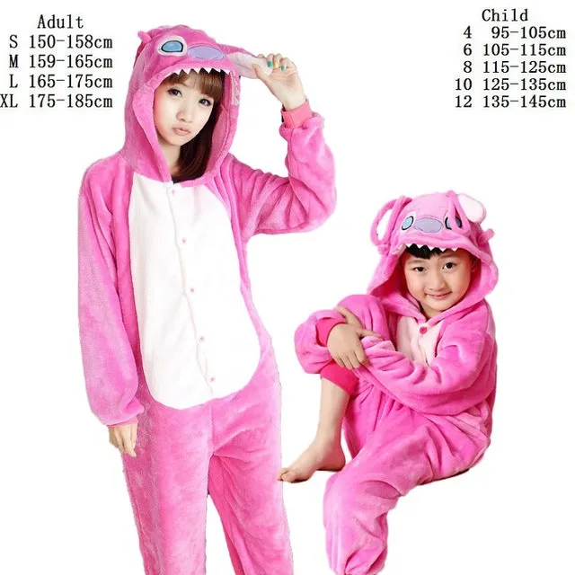 Animal Onesie Women Pajamas Stitch Unicorn Pajamas Onesie Adult Pajama Sets Cartoon Winter Flannel Warm Pyjamas Women