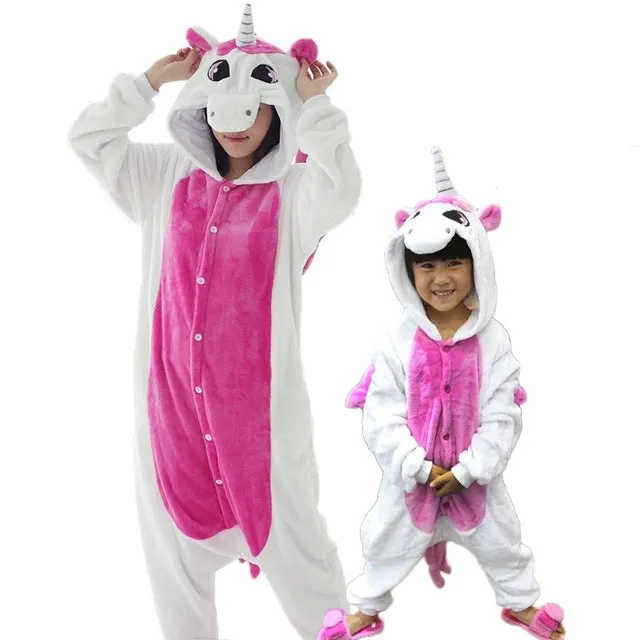 Animal Onesie Women Pajamas Stitch Unicorn Pajamas Onesie Adult Pajama Sets Cartoon Winter Flannel Warm Pyjamas Women