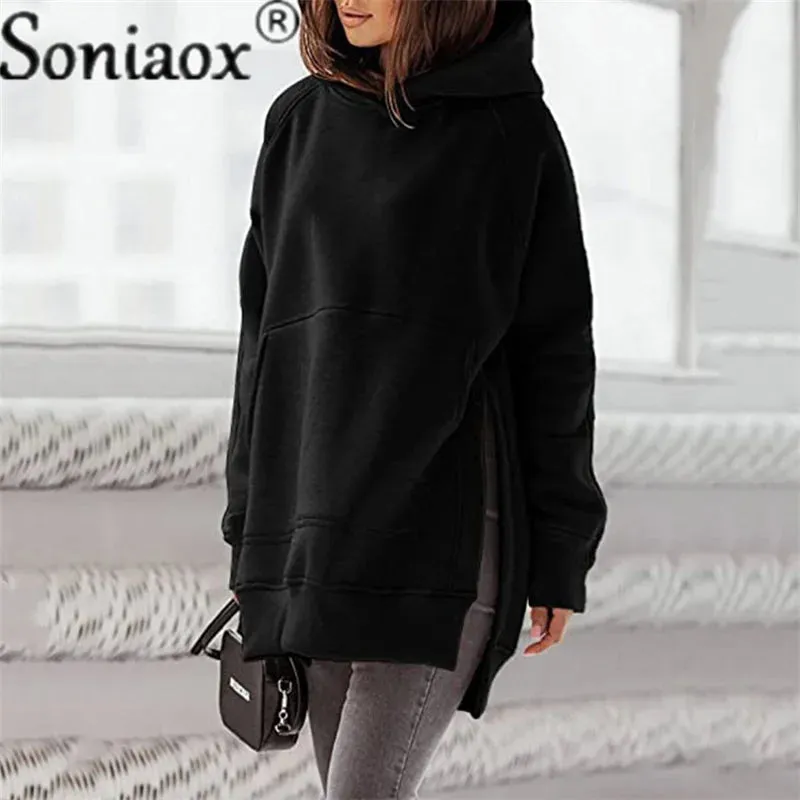 Autumn And Winter 2025 Solid Color Crew Neck Sweatshirt Women Hoodies Hoody Casual Loose Style Long Sleeves Clothes Jacket Coat