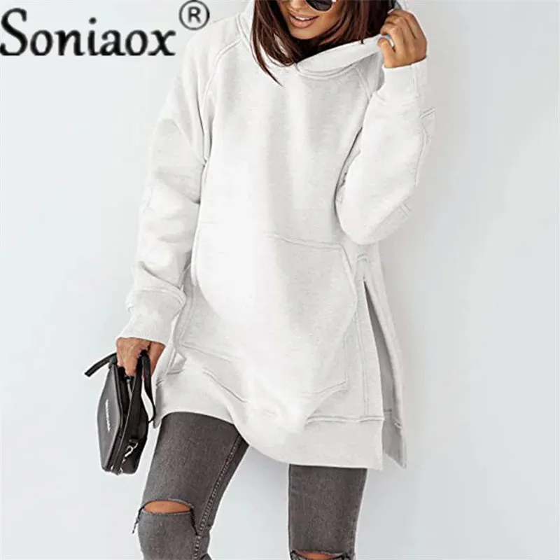 Autumn And Winter 2025 Solid Color Crew Neck Sweatshirt Women Hoodies Hoody Casual Loose Style Long Sleeves Clothes Jacket Coat