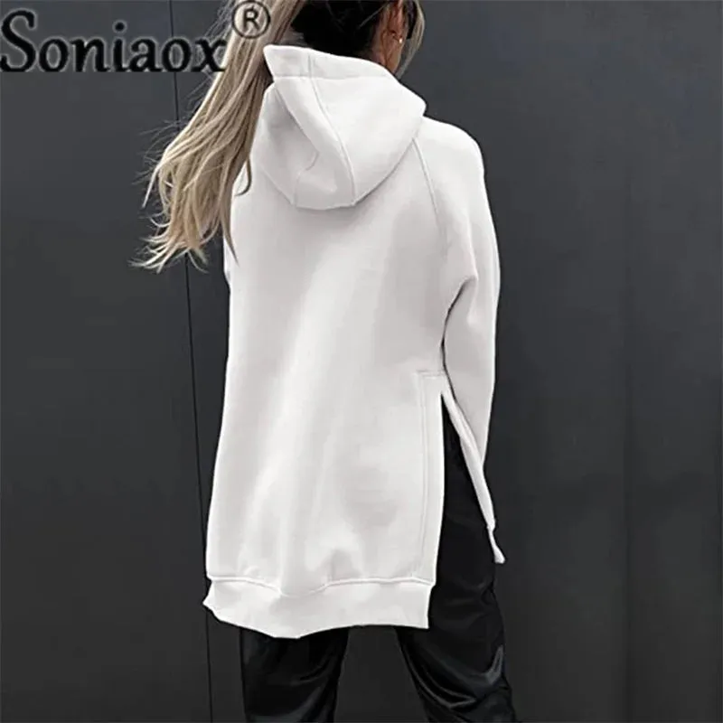 Autumn And Winter 2025 Solid Color Crew Neck Sweatshirt Women Hoodies Hoody Casual Loose Style Long Sleeves Clothes Jacket Coat