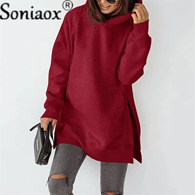 Autumn And Winter 2025 Solid Color Crew Neck Sweatshirt Women Hoodies Hoody Casual Loose Style Long Sleeves Clothes Jacket Coat