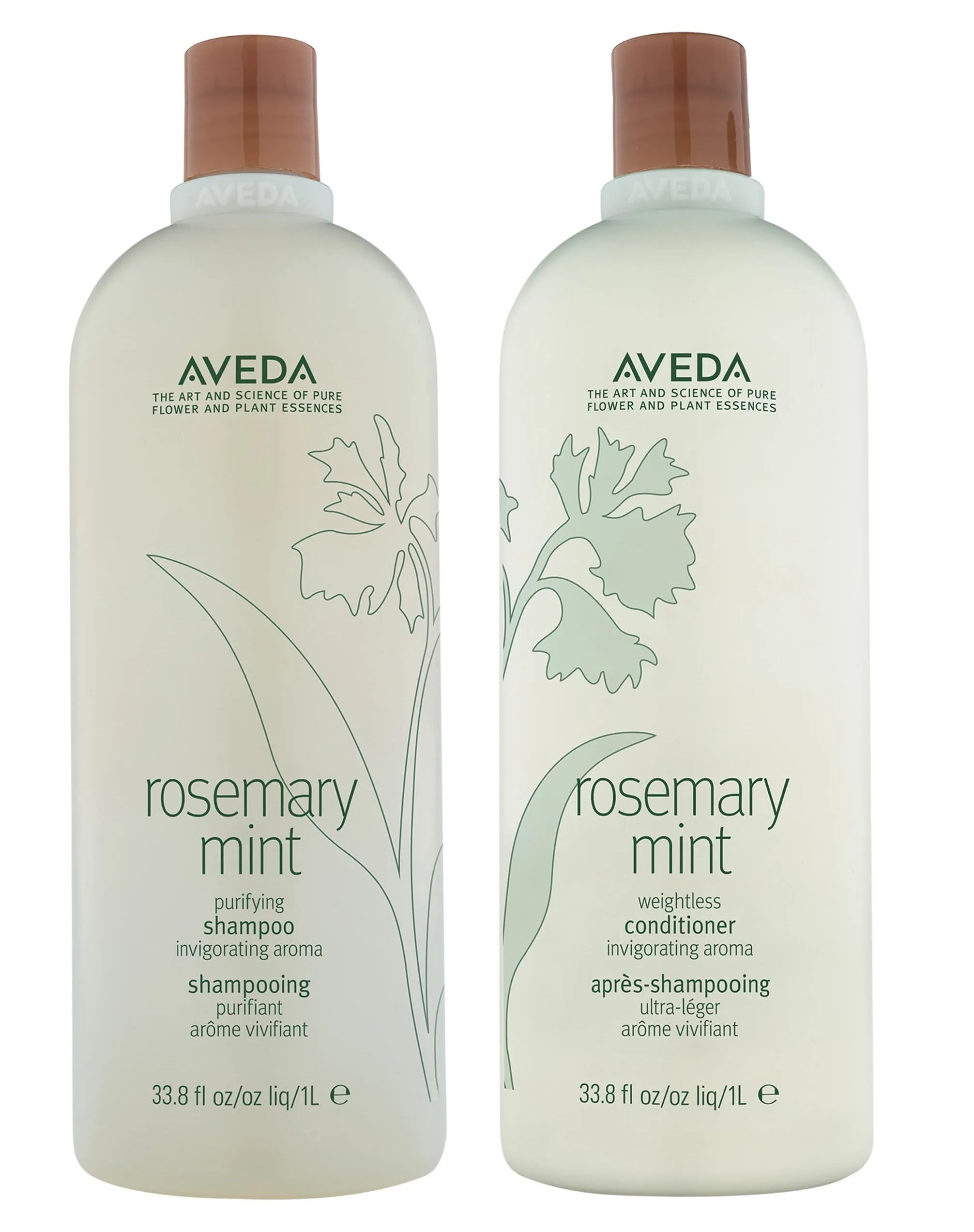 Aveda Rosemary Mint Purifying Shampoo & Weightless Conditioner 33.8 oz SET