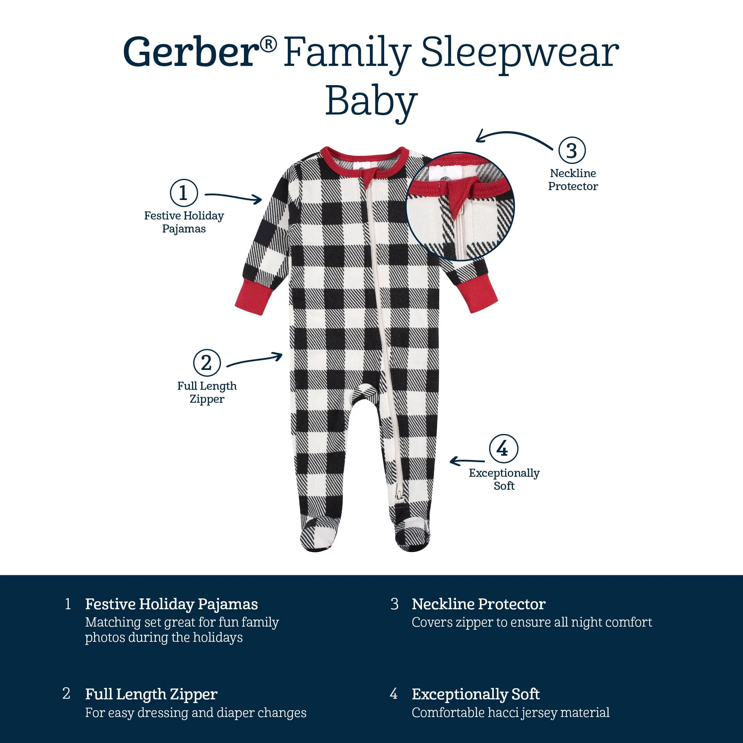 Baby & Toddler Neutral Buffalo Plaid Hacci Snug Fit Footed Pajamas