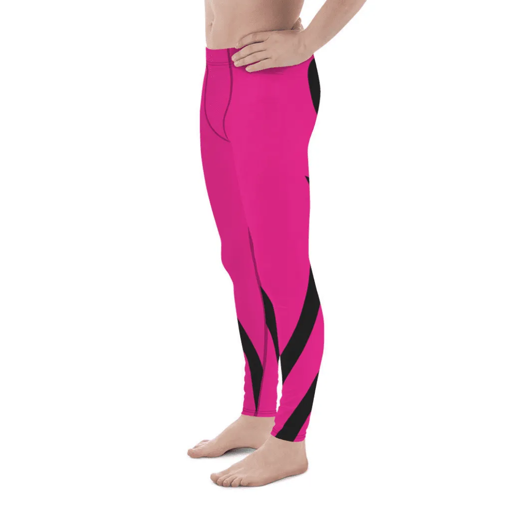 Black and Pink Heart Shaped Men's Leggings