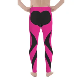 Black and Pink Heart Shaped Men's Leggings