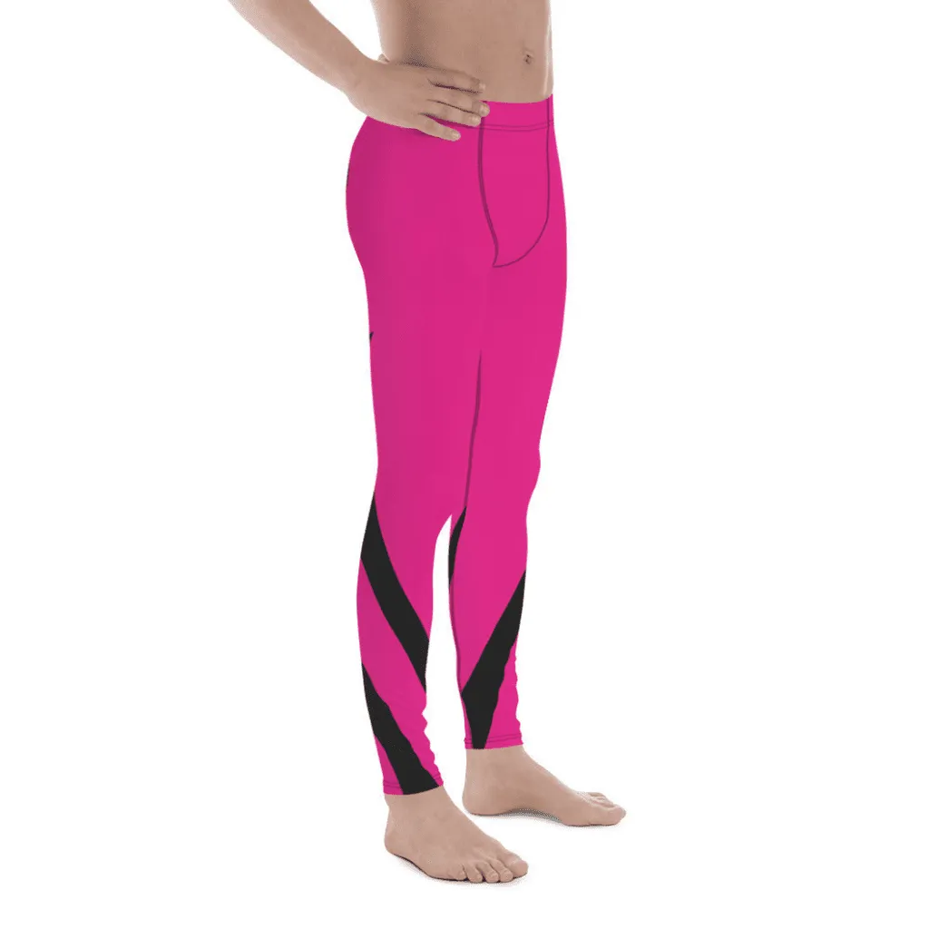 Black and Pink Heart Shaped Men's Leggings