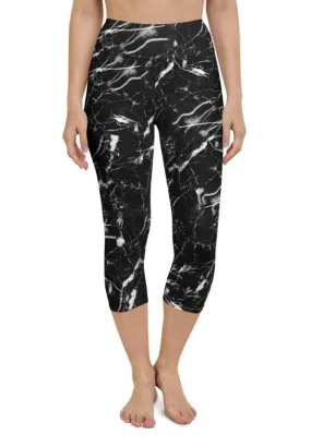 Black Marble Yoga Capris