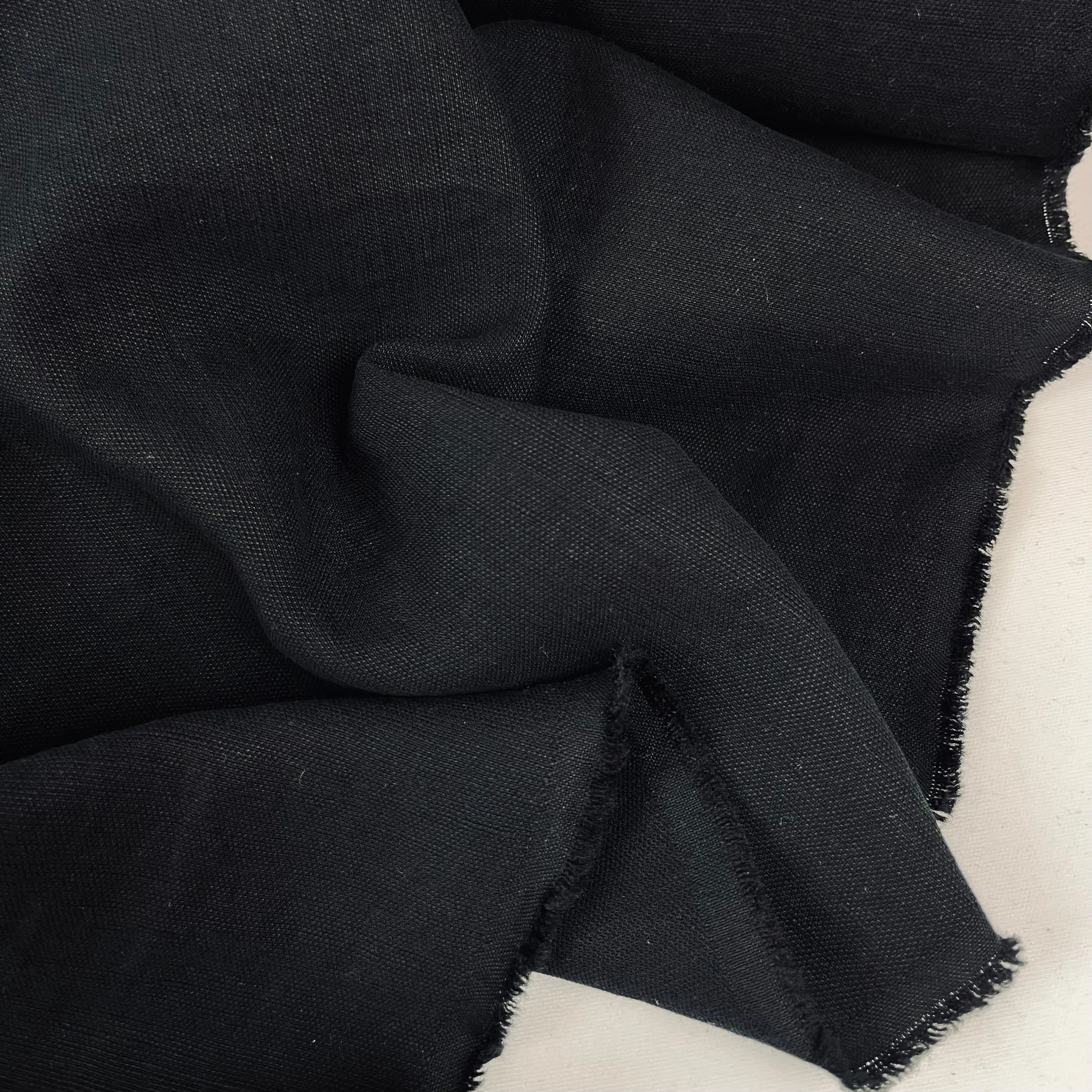 Black organic Mid Weight Linen viscose