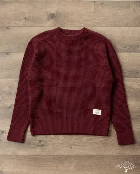 BLADE02 Merino Wool-Cashmere Waffle Pullover - Burgundy