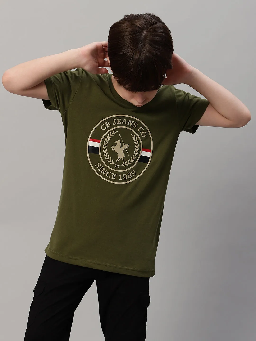 Boy's Green Typographic Print T-Shirt