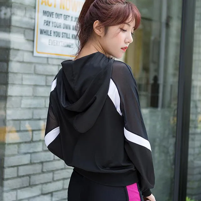 Breathable Sport Jacket with Sleeve Patchwork