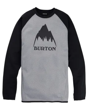 Burton Men's Crown Weatherproof Pullover Crewneck Fleece - Gray Heather/True Black