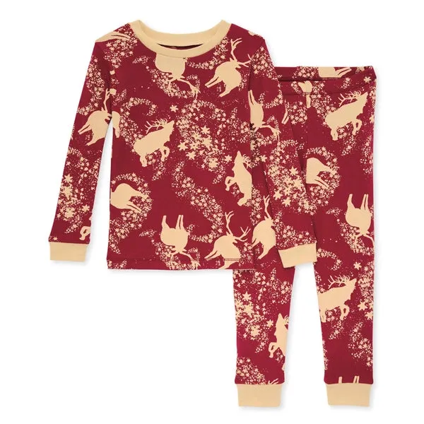 Burt's Bees -  Organic Cotton Pajama Set- Starry Reindeers