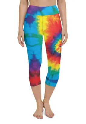 Colorful Supernova Tie Dye Yoga Capris