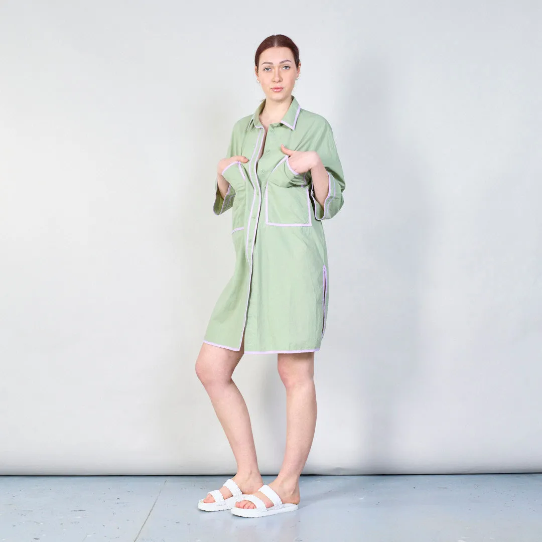 Contrast trim oversized shirtdress wholesale