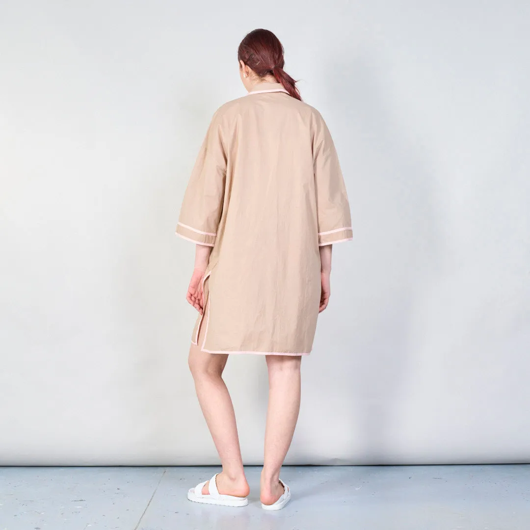 Contrast trim oversized shirtdress wholesale