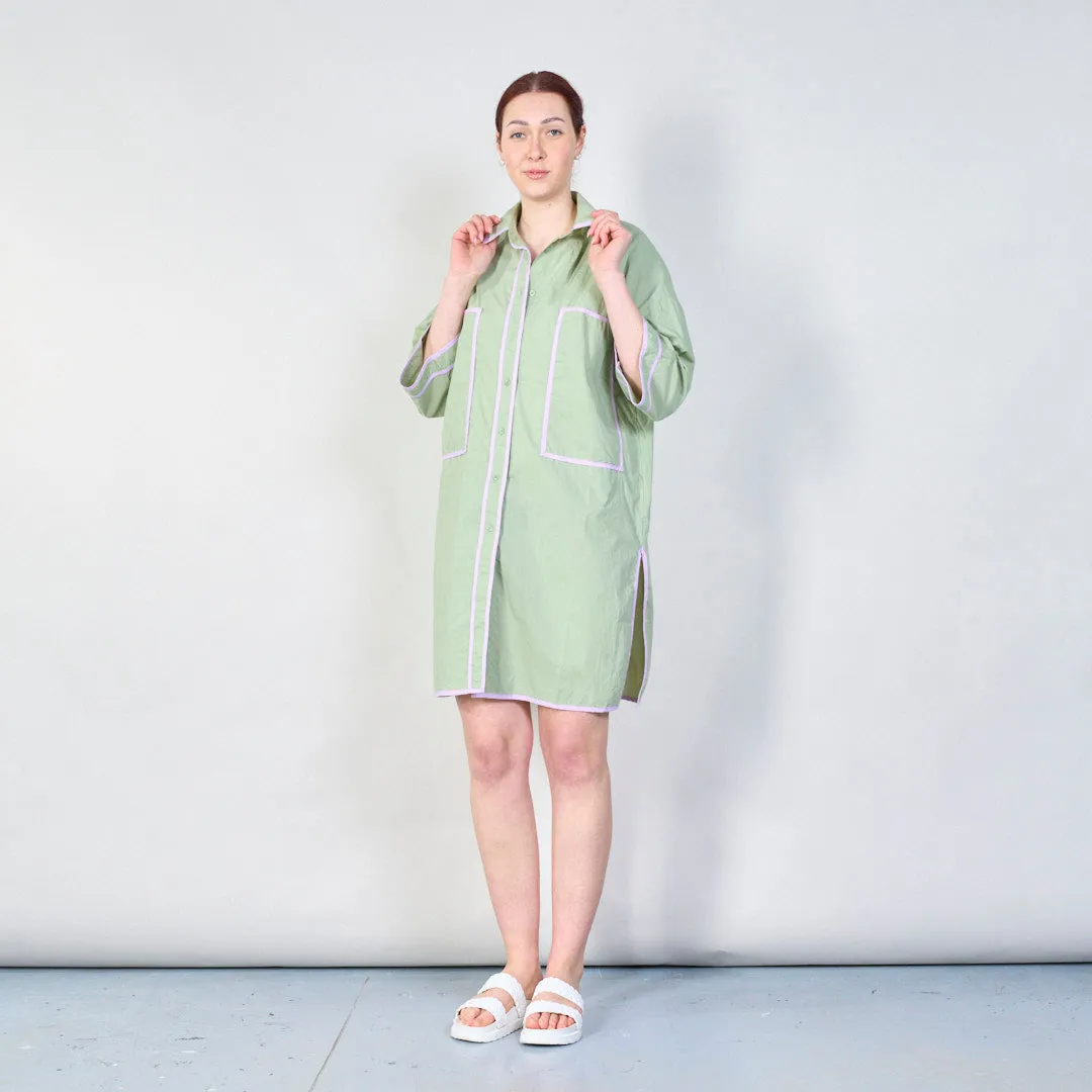 Contrast trim oversized shirtdress wholesale