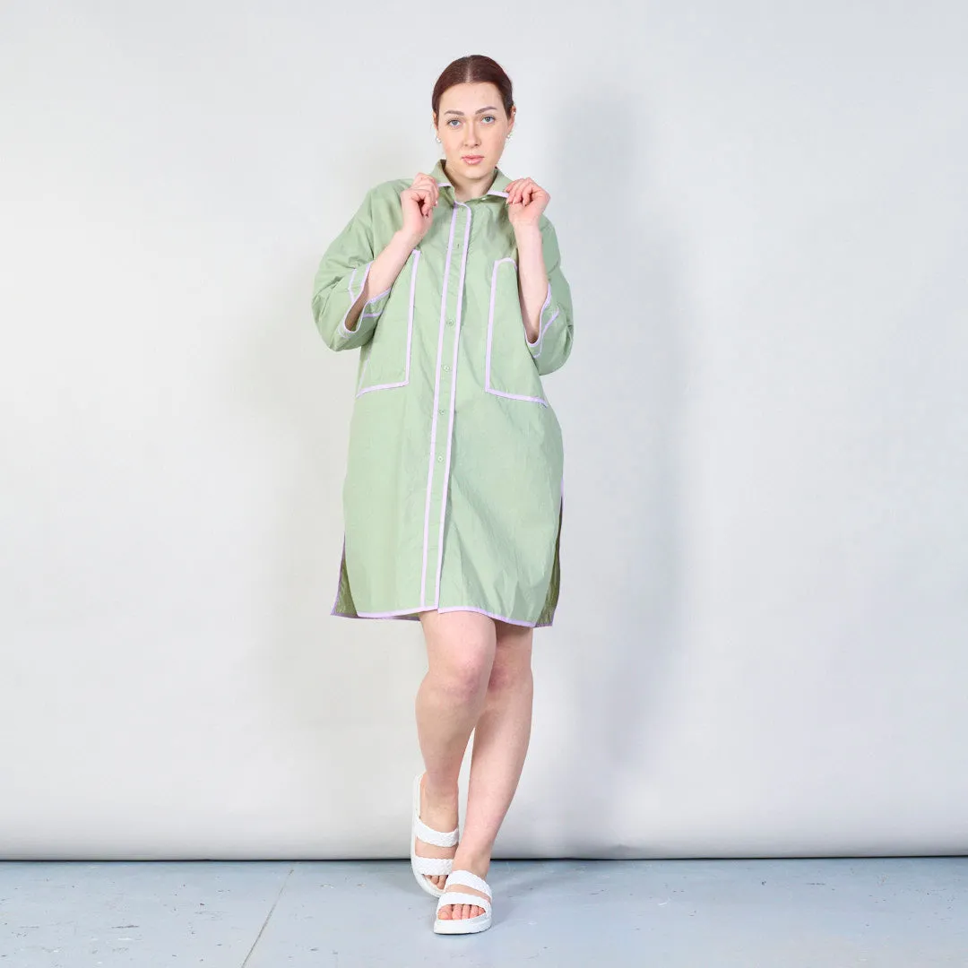 Contrast trim oversized shirtdress wholesale