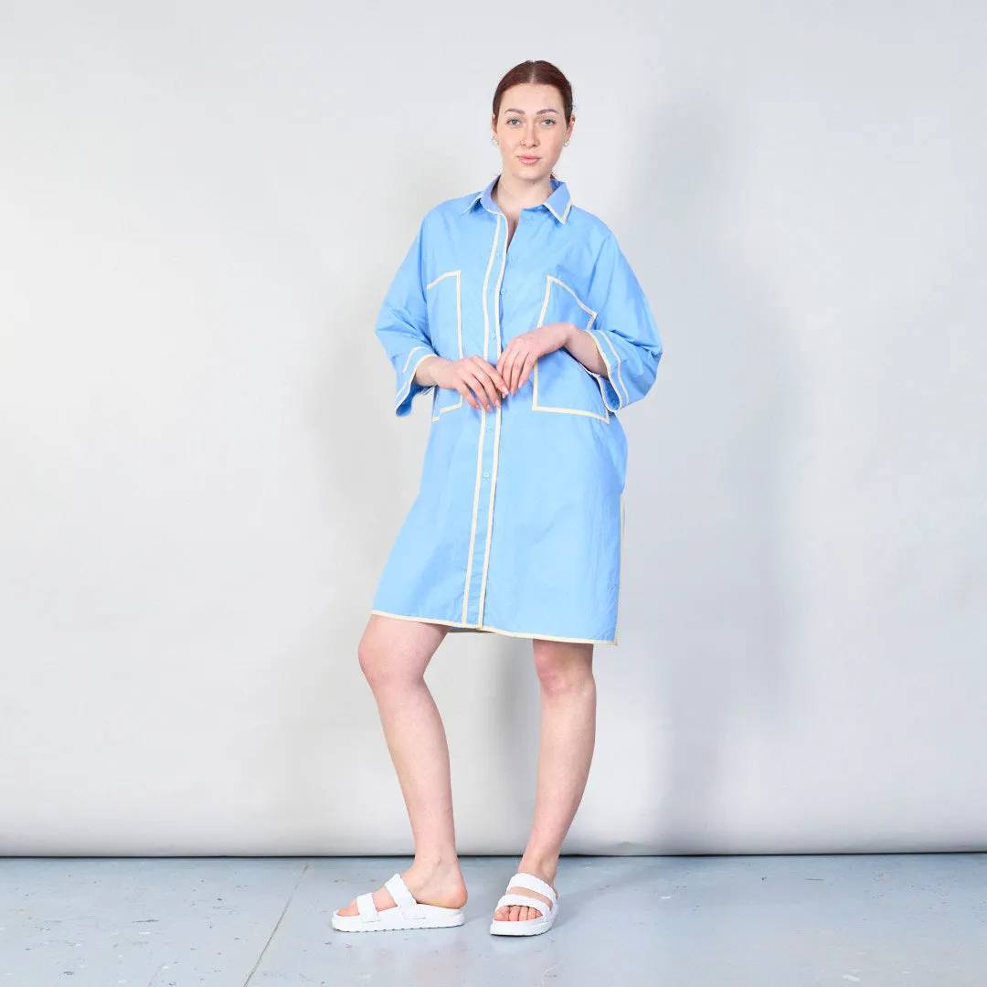 Contrast trim oversized shirtdress wholesale