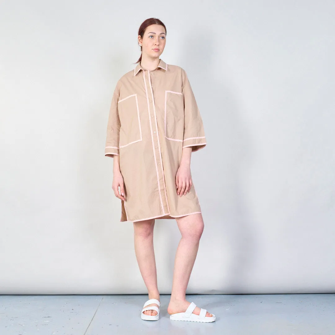 Contrast trim oversized shirtdress wholesale