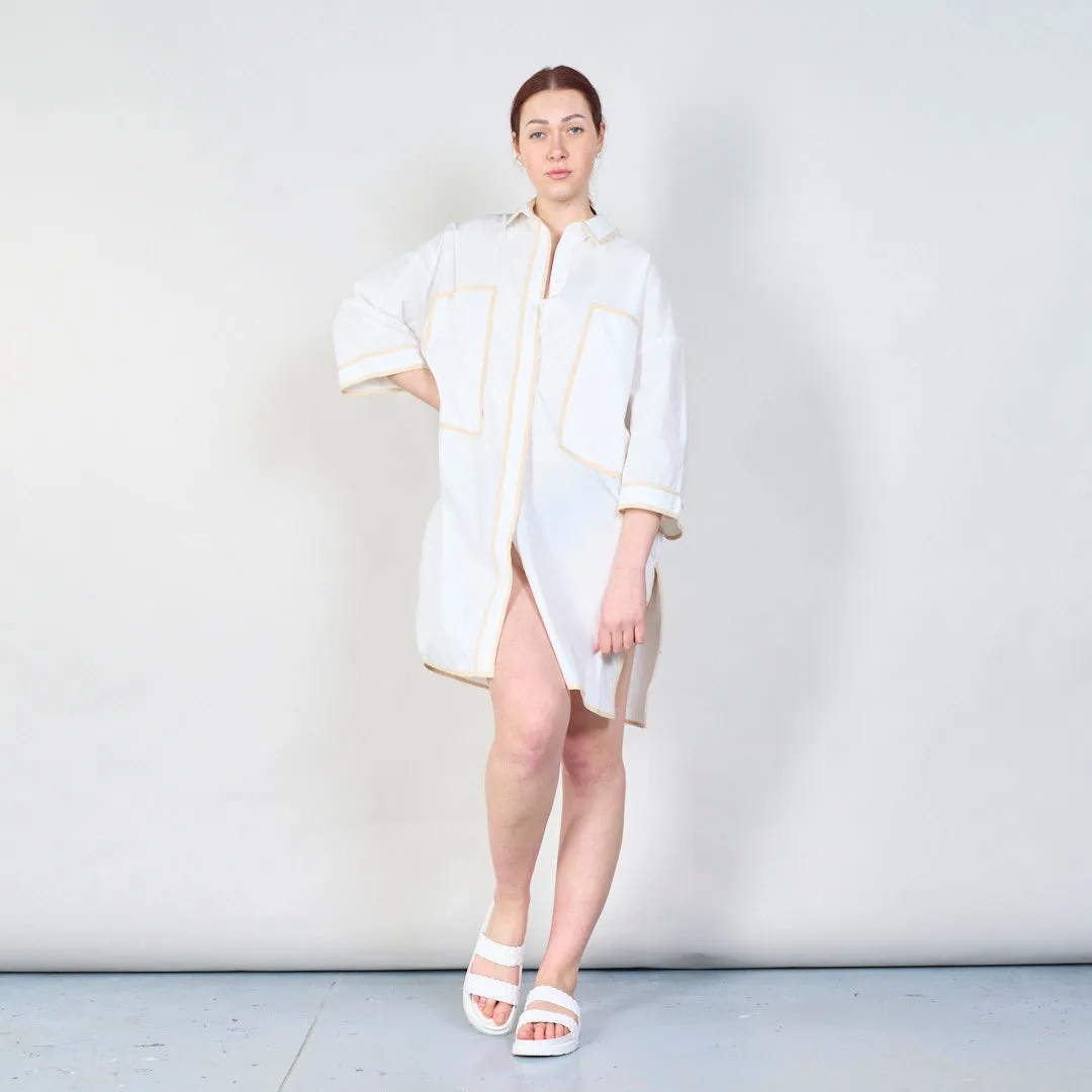 Contrast trim oversized shirtdress wholesale