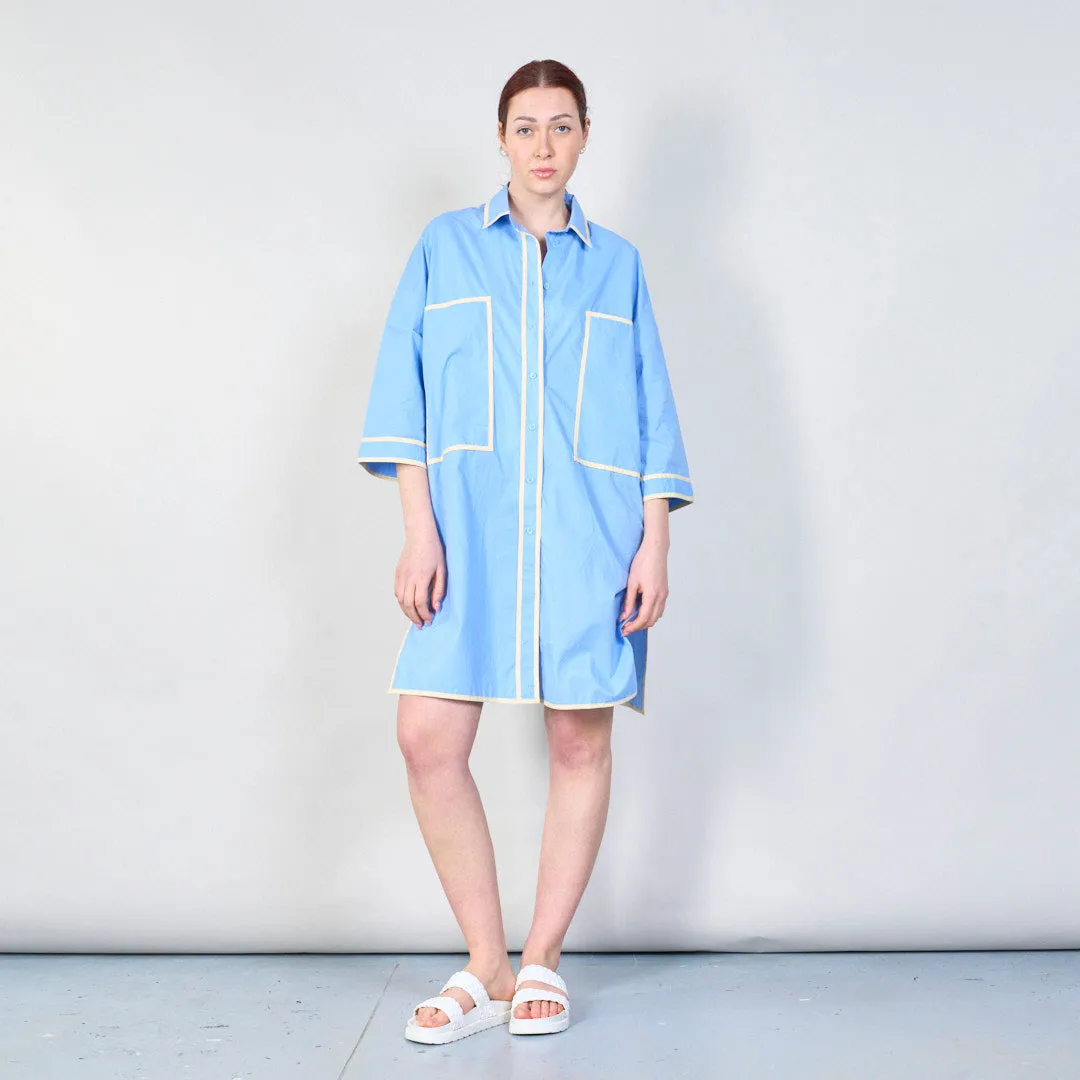 Contrast trim oversized shirtdress wholesale