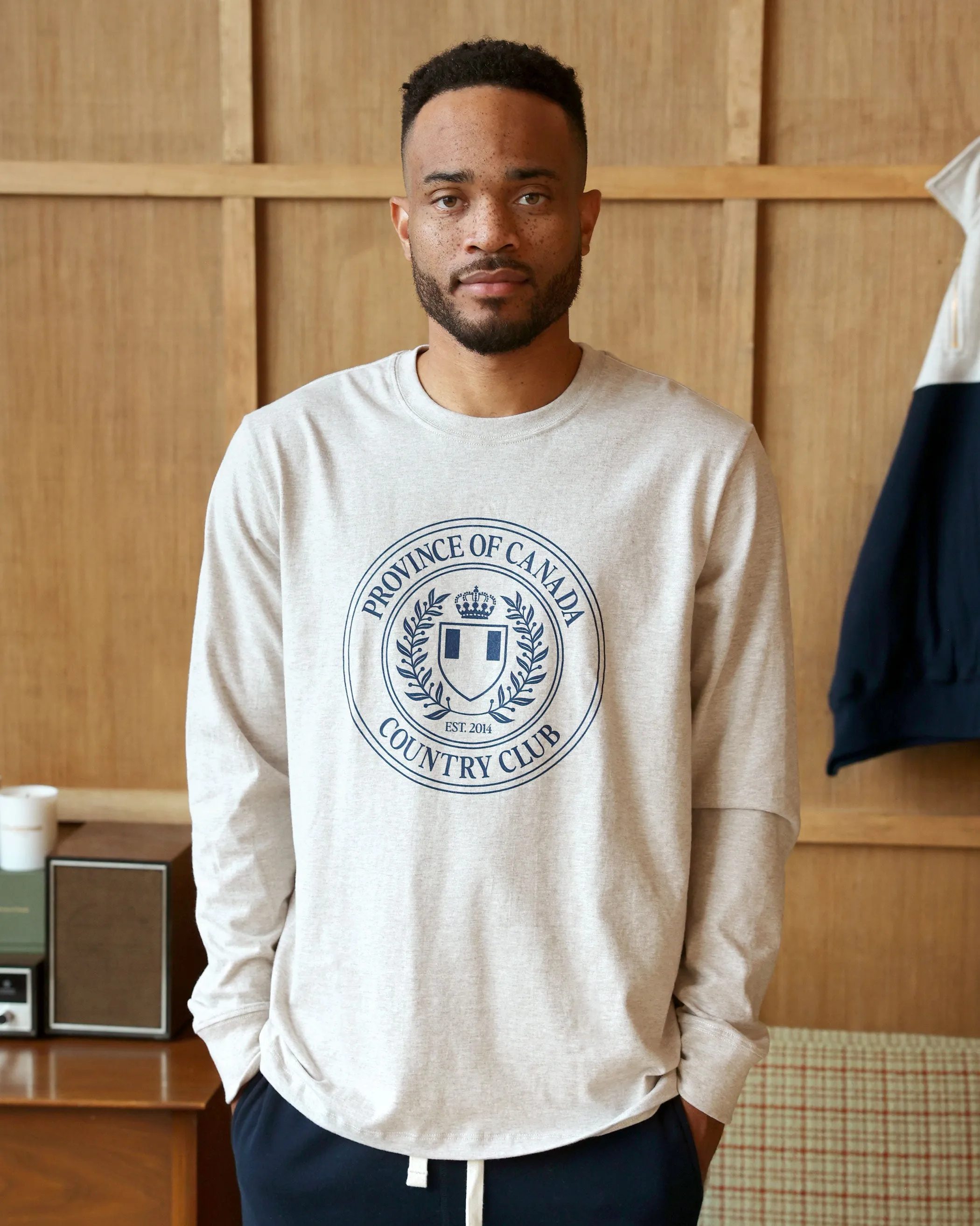 Country Club Long Sleeve Tee Oatmeal - Unisex