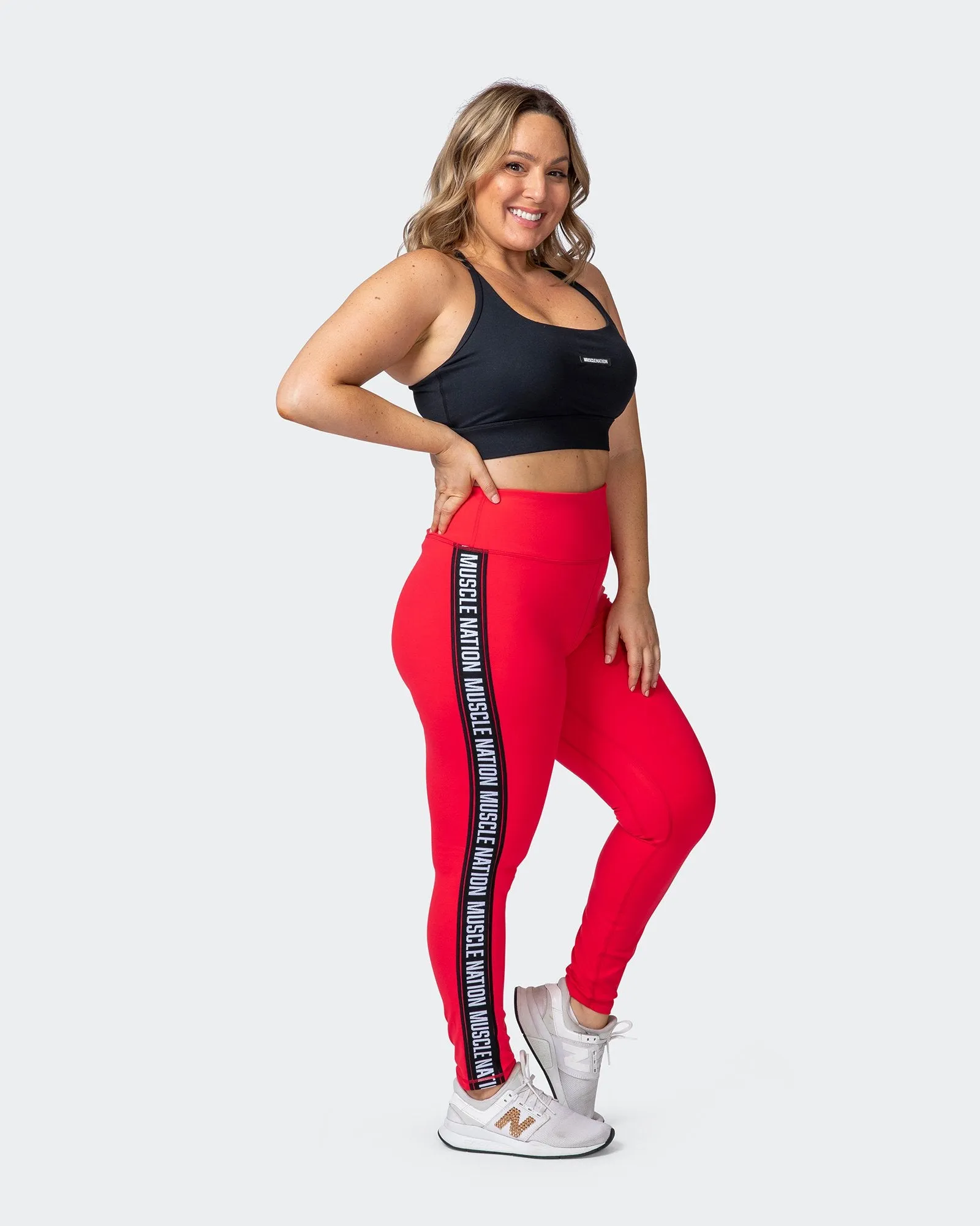 Dynamic Ankle Length Leggings - Hot Red