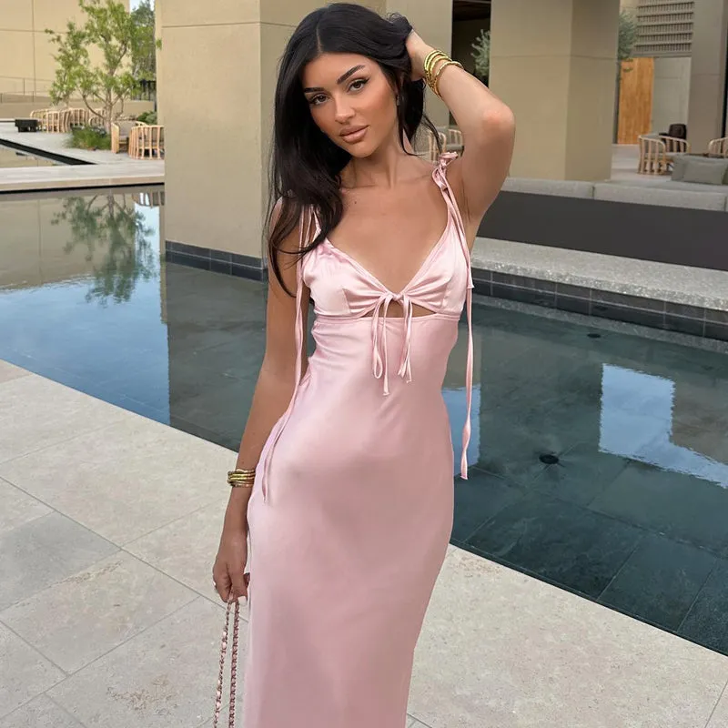 Elena Satin Maxi Dress