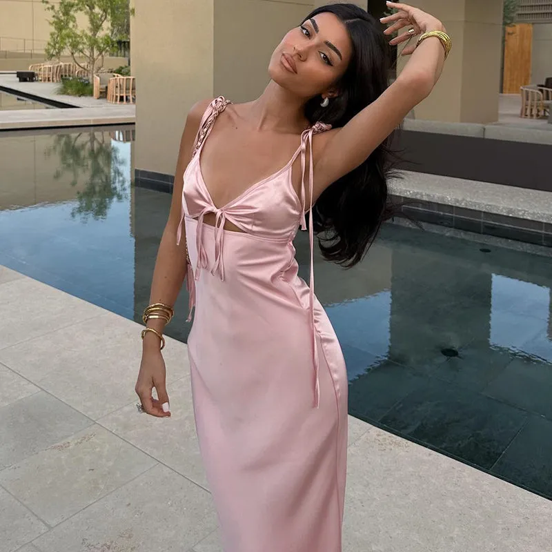 Elena Satin Maxi Dress