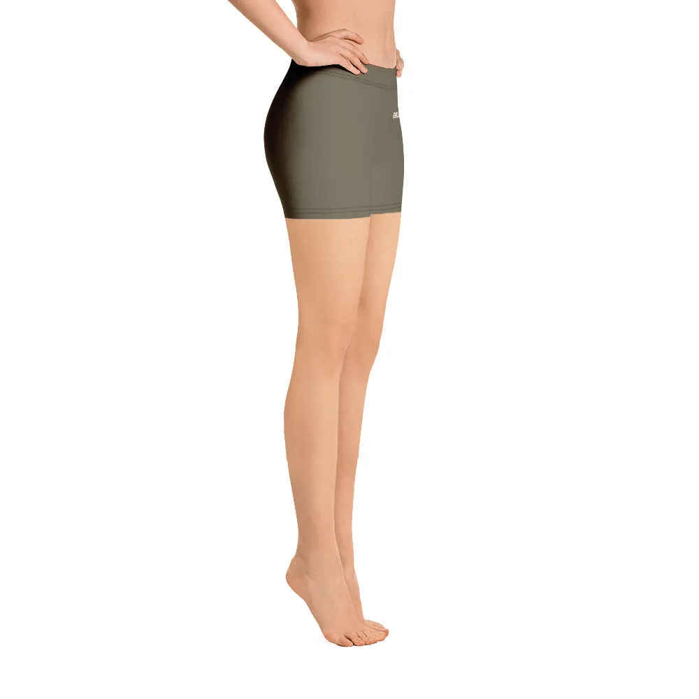 ELEVATED ESSENTIALS, SLIM AND SCULPT SHORTS ARMY GREEN