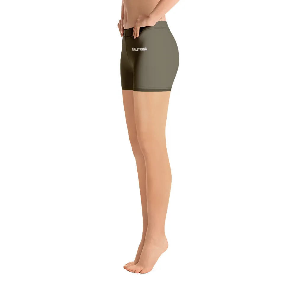 ELEVATED ESSENTIALS, SLIM AND SCULPT SHORTS ARMY GREEN