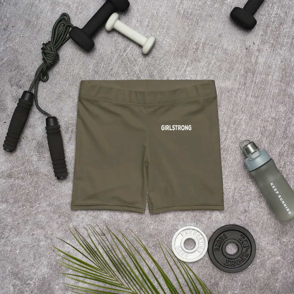 ELEVATED ESSENTIALS, SLIM AND SCULPT SHORTS ARMY GREEN