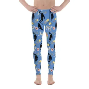 Feline & Flower Pattern Men's Leggings