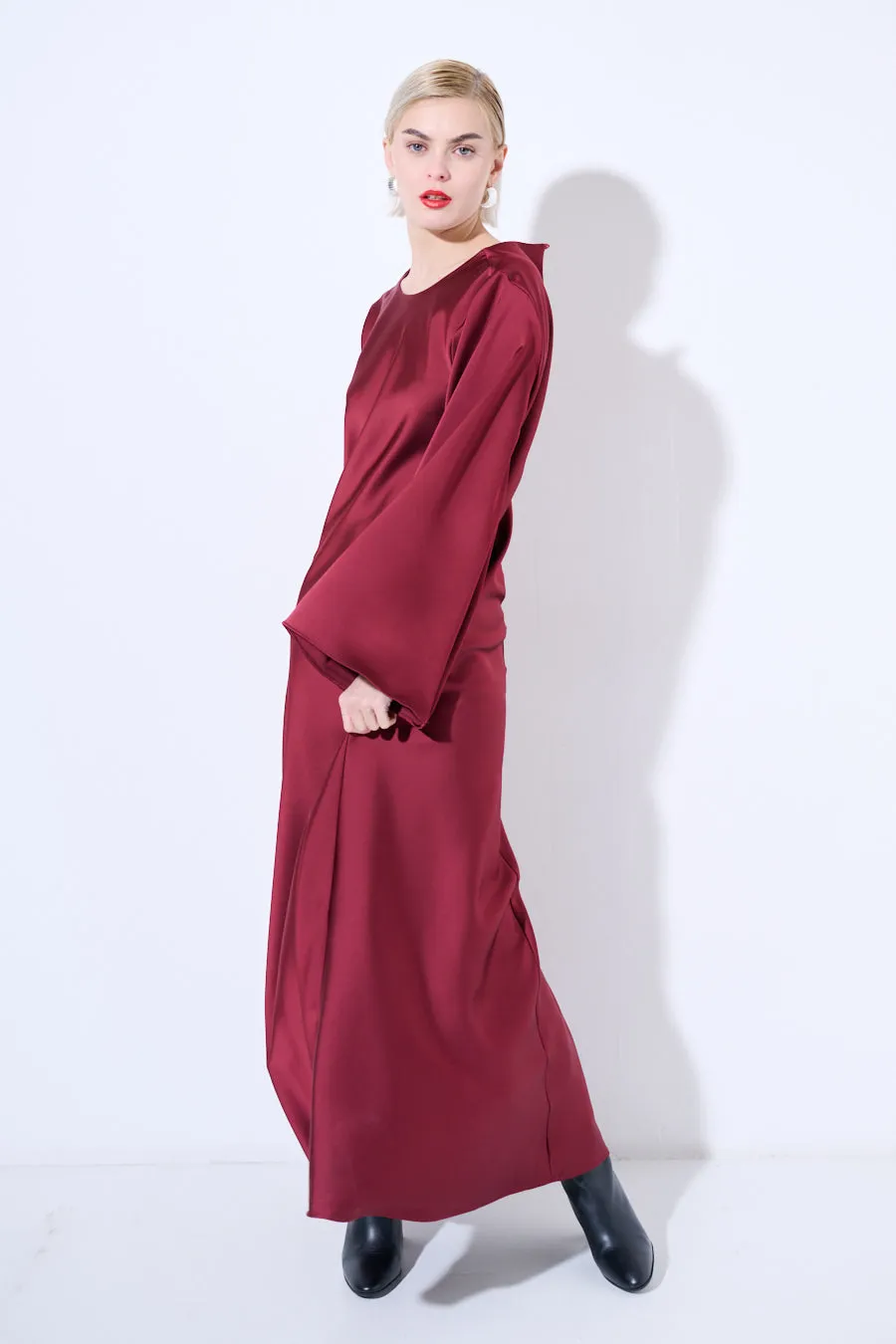 Flowing flared sleeve maxi dress wholesale