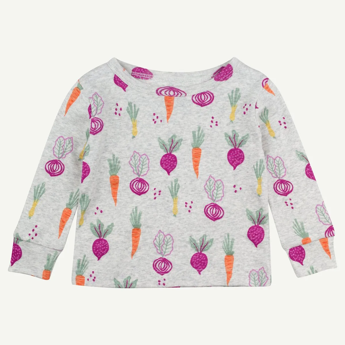 Girl Veggie Pajama Toddler: Oat Heather