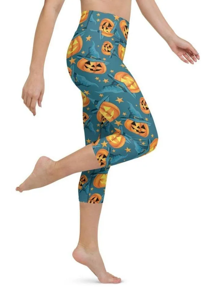 Halloween Pumpkin Yoga Capris