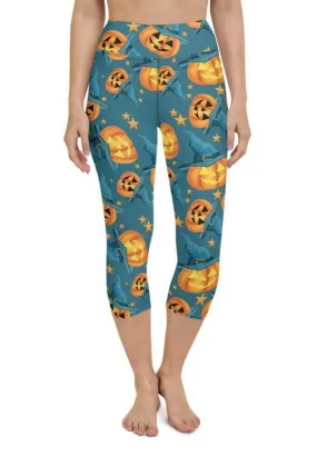 Halloween Pumpkin Yoga Capris