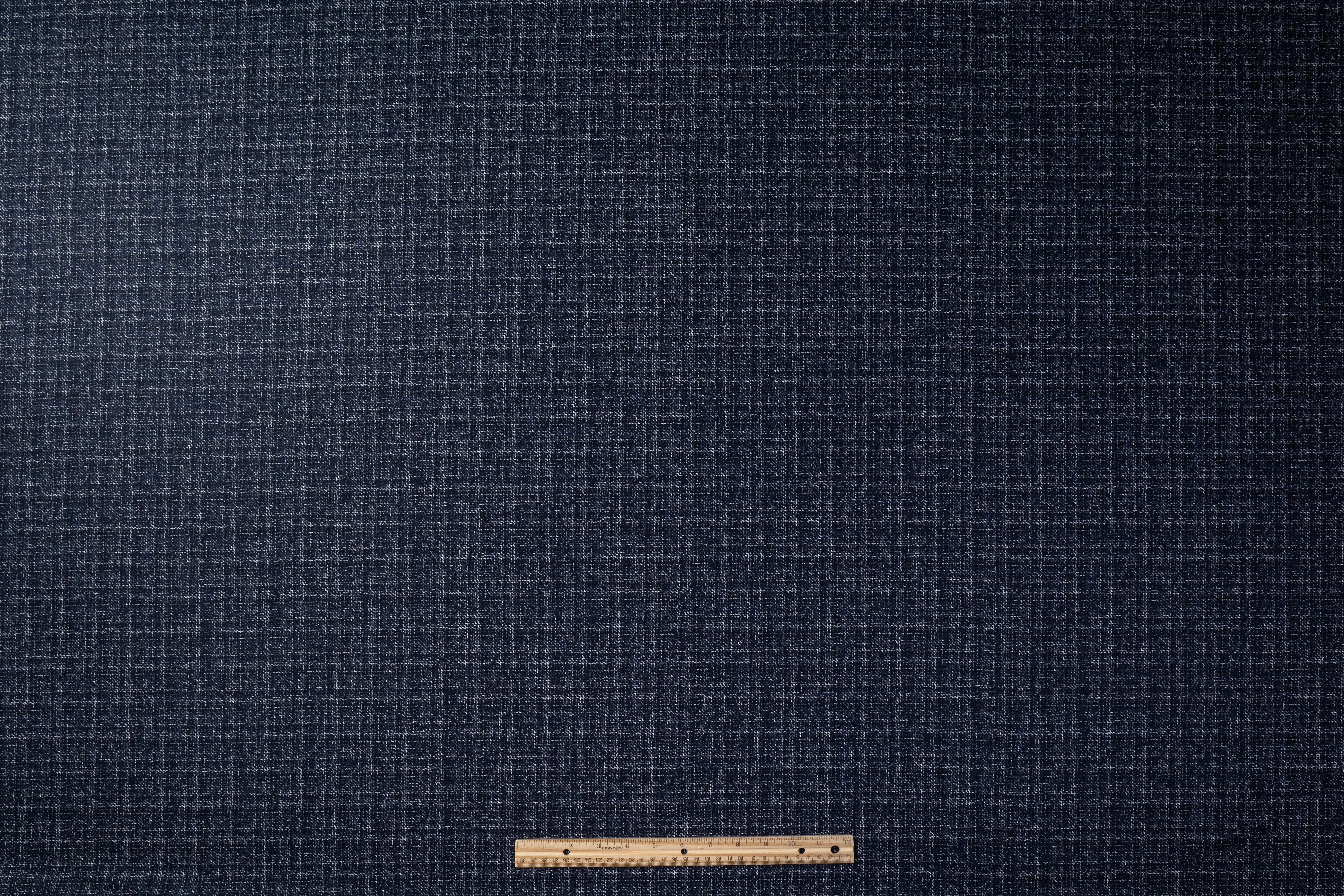 Italian Wool Blend Tweed Suiting - Blue / White