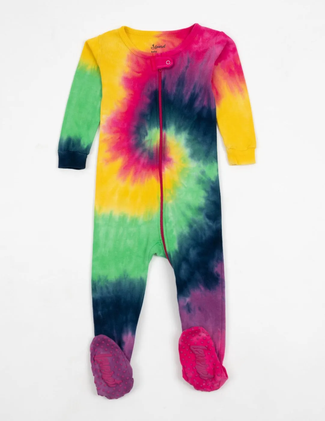 Kid's Footed Girl Swirl Tie Dye Pajamas