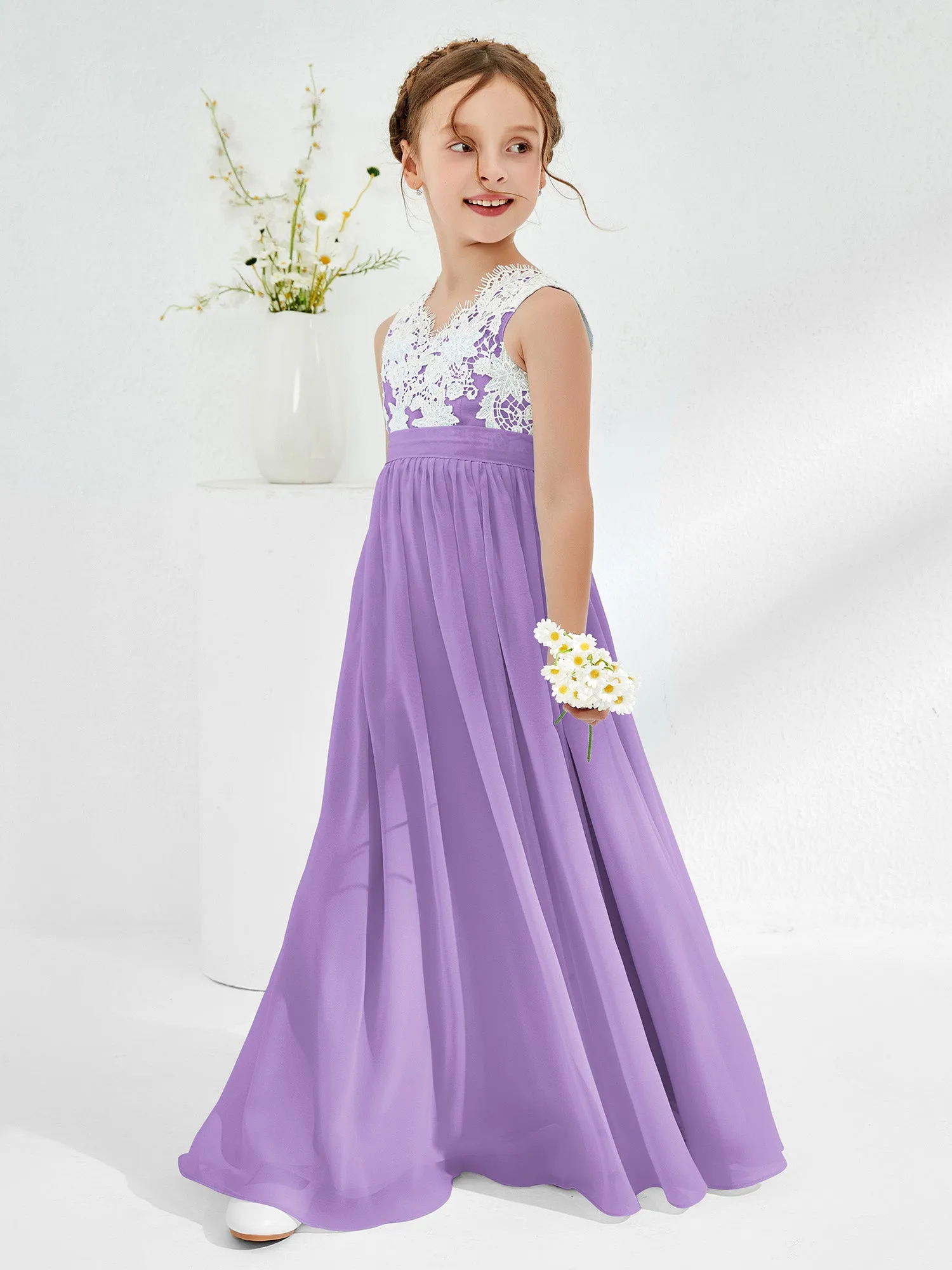 Lace Top Junior Bridesmaid Dresses Tahiti