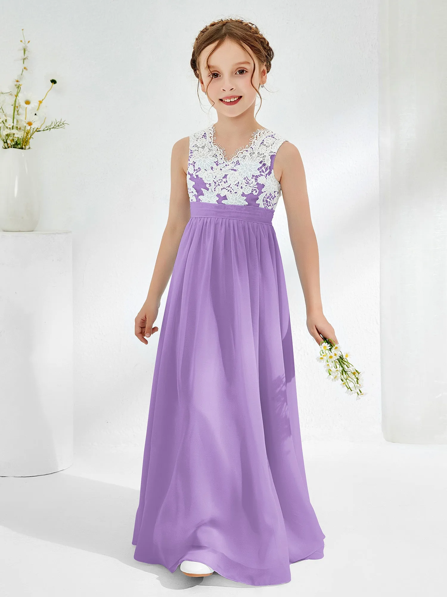 Lace Top Junior Bridesmaid Dresses Tahiti