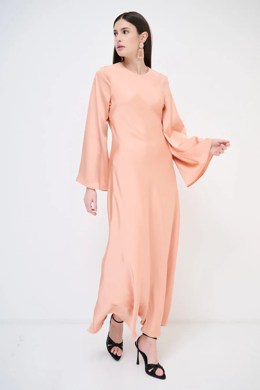 Long-sleeve flowy maxi dress wholesale